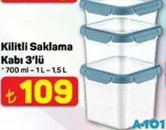 KİLİTLİ SAKLAMA KABI 3'LÜ